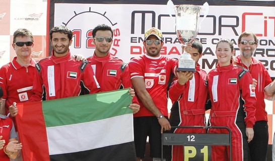 Fabienne Lanz with Dubai Falcon Team secures first place in Motorcity 12hrs endurance kart race